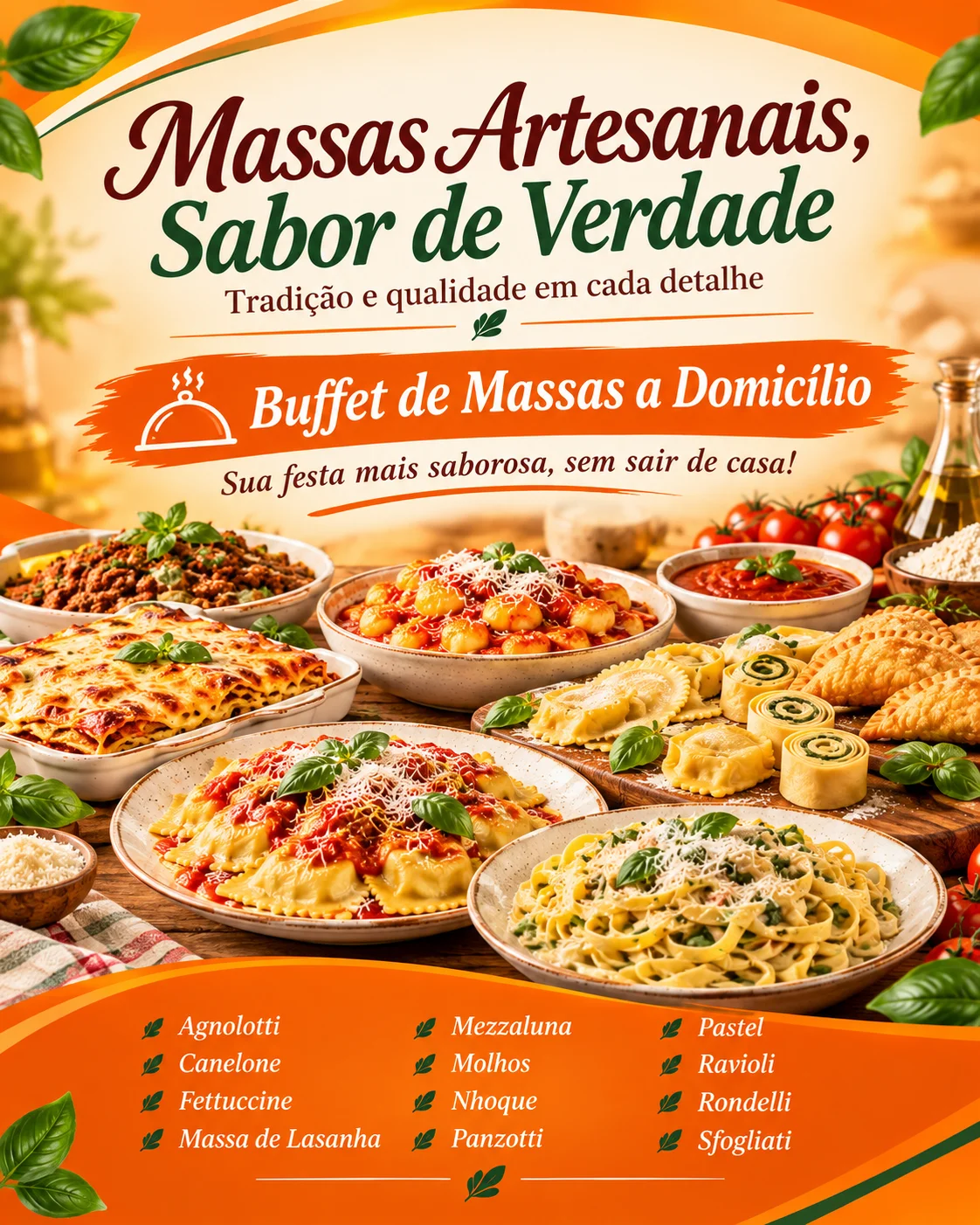 Zeca Santos Massas Artesanais — Massas Artesanais, Sabor de Verdade. Buffet de Massas a Domicílio.